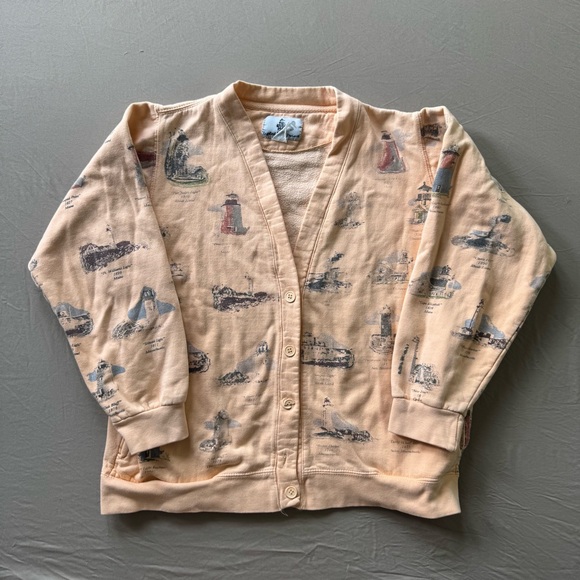 Vintage Lighthouse Point Printed Cardigan - Picture 1 of 8